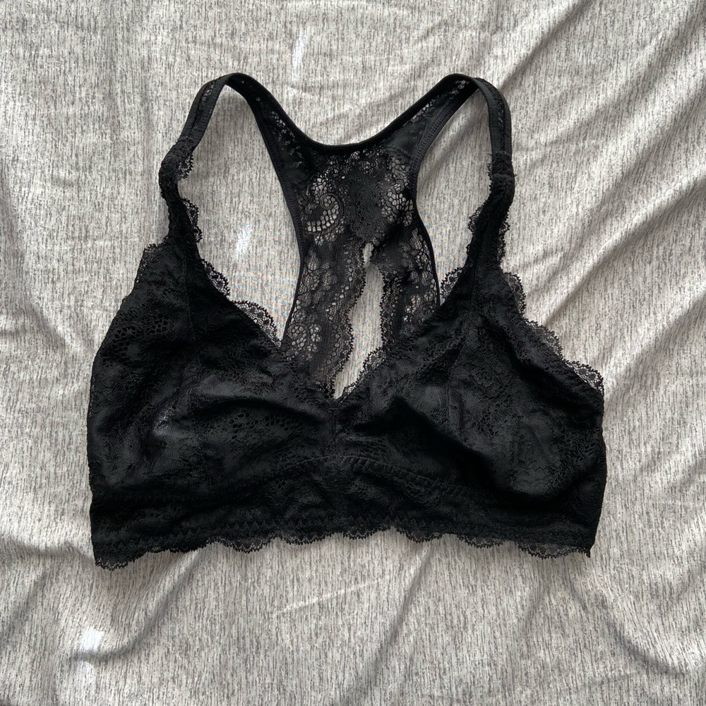 black racerback lace bralette